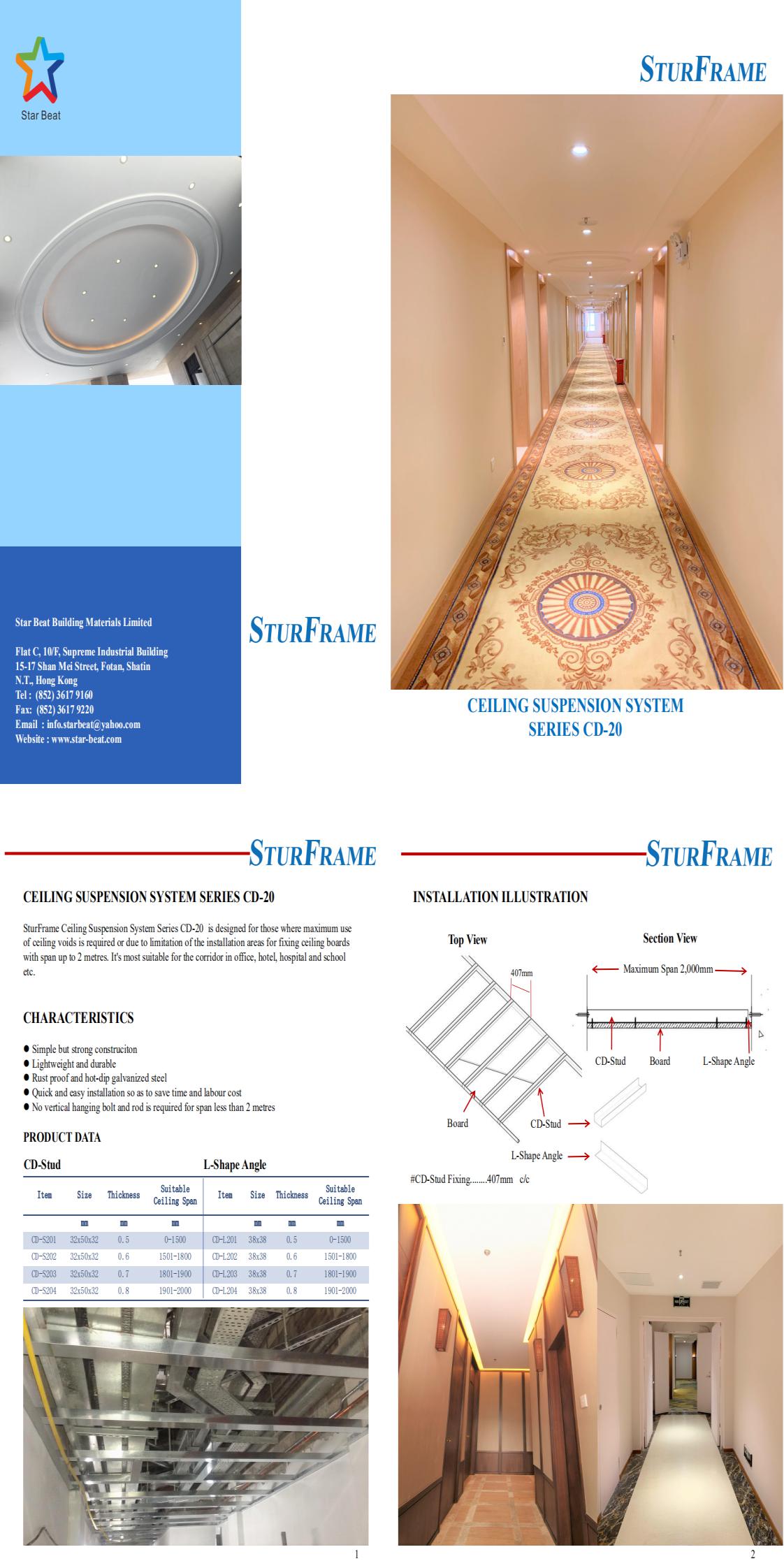 STURFRAME CEILING SUSPENSION SYSTEM SERIES CD-20 LEAFLET_0.j
